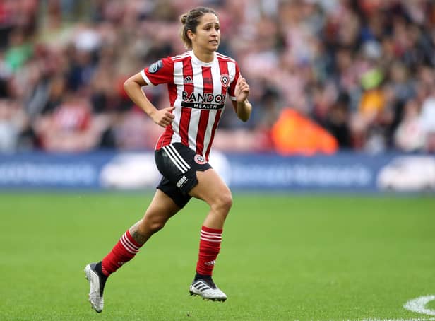 Courtney Sweetman-Kirk of Sheffield United reacts during the Barclays FA Women's Championship match between Sheffield United Women and Liverpool Women at Bramall Lane. (Picture: George Wood - The FA/The FA via Getty Images)