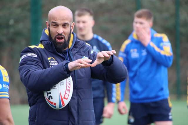 Jamie Jones-Buchanan takes a training session as interim head coach of Leeds Rhinos in the wake of Richard Agar’s departure. (Picture: Phil Daly/SWPix.com)