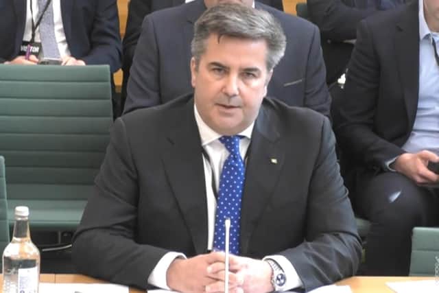 Peter Hebblethwaite, Chief Executive, P&O Ferries, answering questions in front of the Transport Committee and Business, Energy and Industrial Strategy Select Committee