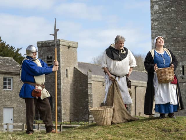 The re-enactment was based around the North Yorkshire castle’s ties to infamous Battle of Towton in 1461 when a contingent went to fight for the House of York.