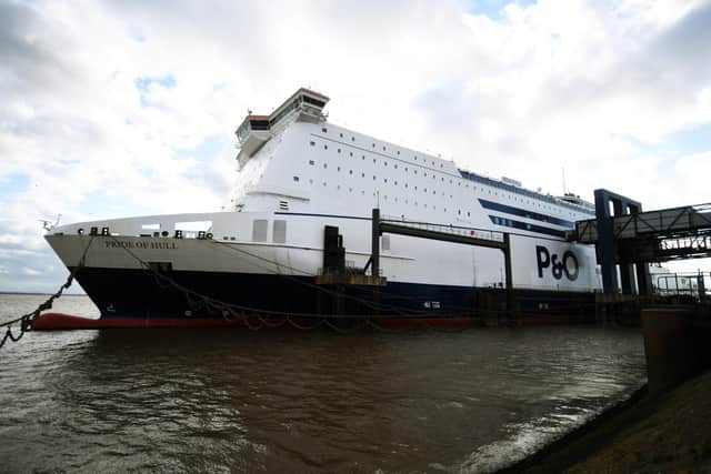 Pride of Rotterdam's sister ship Pride of Hull during the crew's stand-off last week
