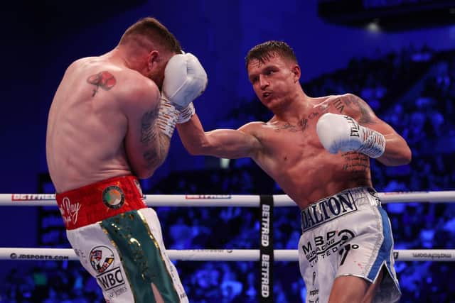 BOXING CLEVER: Dalton Smith lands a shot on Ray Moylette. Picture: Mark Robinson/Matchroom Boxing.