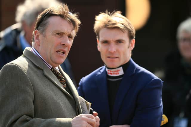 Peter Scudamore (left) is the eight-times champion jockey and the first to ride 200 winners in a season.