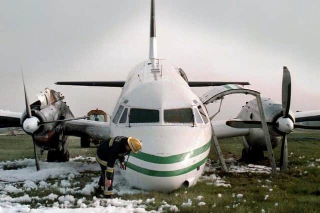 The right-hand engine exploded seconds after take off and the plane caught fire, on March 30 in 1998