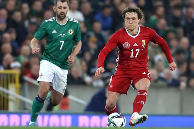 FRIENDLY WIN: For Callum Styles and Hungary against Northern Ireland in Belfast. Picture: Liam McBurney/PA Wire.