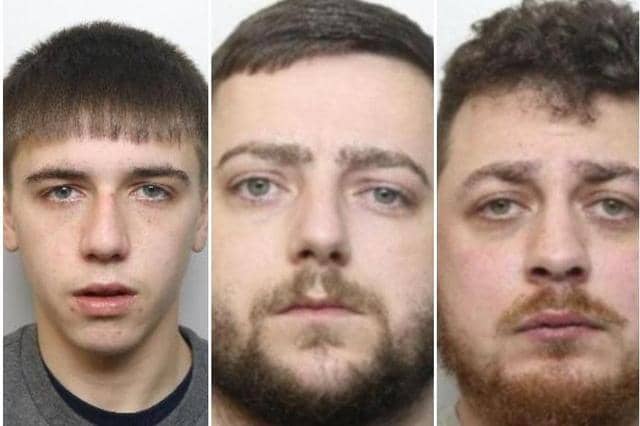 Kai Smith; Connor Hadi and Bradley Jenkins have been jailed for a combined total of 60 years for their involvement in a Sheffield double-shooting that left a woman with a gunshot wound to the face