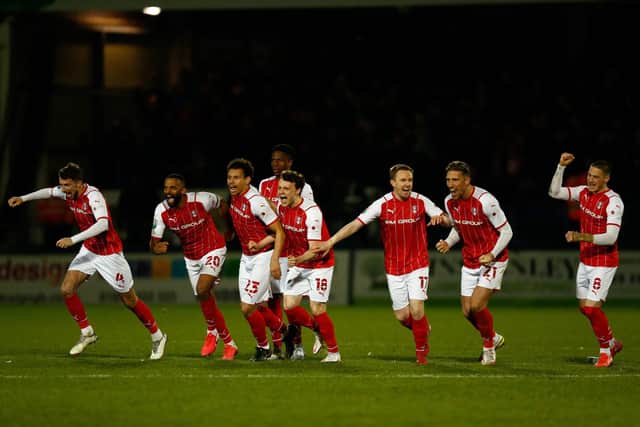 WEMBLEY BOUND: Rotherham United defeated Hartlepool in the semi-final to book their spot in the final. Picture: Will Matthews/PA Wire.
