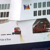 Workers onboard the P&O Pride of Kent at the Port of Dover in Kent, after the vessel was detained by The Maritime and Coastguard Agency (MCA) over safety concerns following P&O Ferries sacking 800 workers without notice.