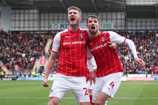 TEAM OF THE SEASON: Rotherham United Michael Smith, left, and Dan Barlaser, right, both feature in our picks.