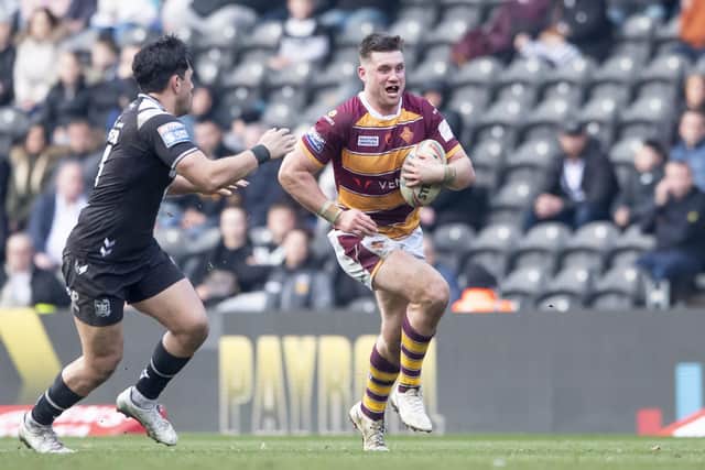 Picture by Allan McKenzie/SWpix.com - 20/03/2022 - Rugby League - Betfred Super League Round 6 - Hull FC v Huddersfield Giants - MKM Stadium, Kingston upon Hull, England - Joe Greenwood.