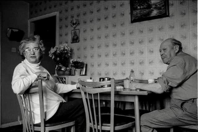 Robert Broad's beloved parents Mary and Don enjoying a chip supper from Tony’s in Outwood.