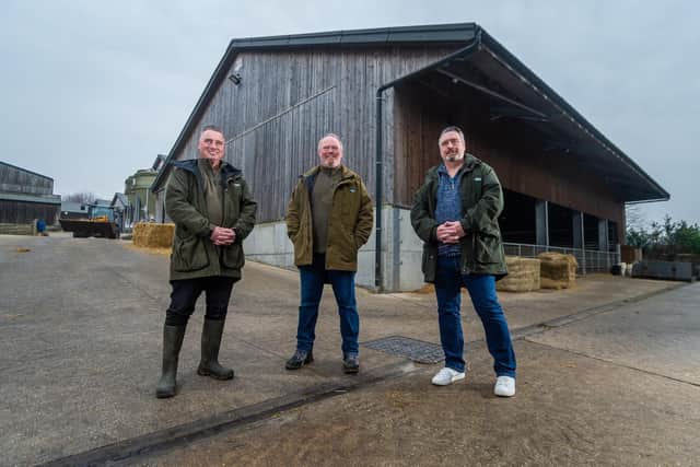 Pictured (left to right) Brothers Dave, Rob, and Richard Nicholson, of Cannon Hall Farm