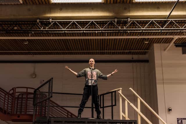 Divina De Campo as Hedwig in rehearsals for Hedwig and the Angry Inch at Leeds Playhouse. Picture: The Other Richard
