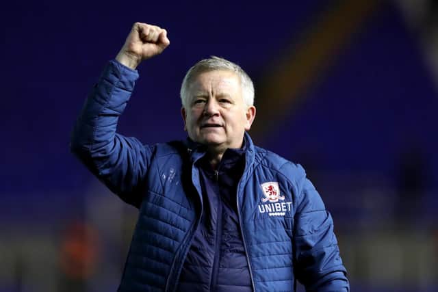 VICTORY: Chris Wilder could lead Boro into the Premier in his first season in charge.  Picture: PA Wire.