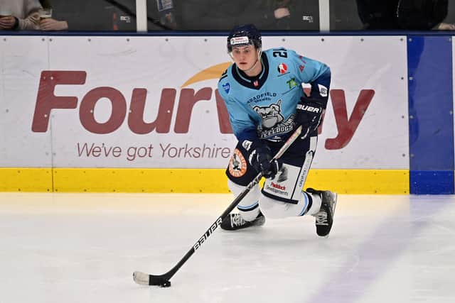 Alex Graham found the target for Sheffield Steeldogs in the 4-3 overtime win against second-placed Swindon Wildcats. Picture: Bruce Rollinson