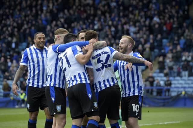 LATE WINNER: Sheffield Wednesday kept their play-off bid on track with victory over AFC Wimbledon on Saturday. Picture: Steve Ellis.