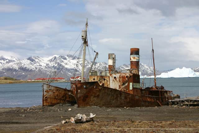 Pic shows former Hull trawler Viola (l) and the Albatross (r), taken at
former whaling station, Grytviken, South Georgia