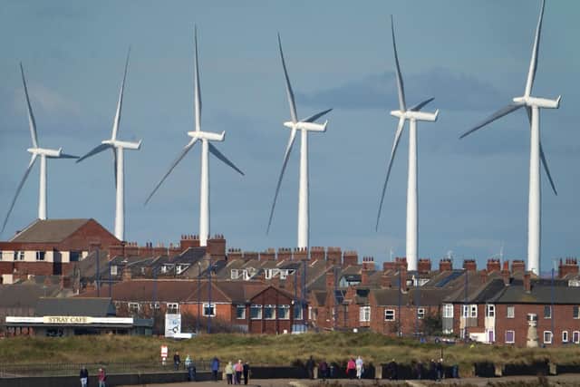 File photo dated 06/10/20 of Teesside Wind Farm near the mouth of the River Tees off the North Yorkshire coast.