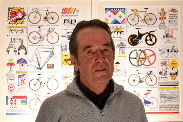 Artist and Cyclist Martin Procter pictured  at his home at Harrogate...