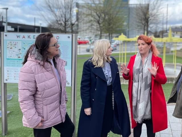 Shadow Transport Secretary Louise Haigh and West Yorkshire Mayor Tracy Brabin spoke to passengers about service cuts at Wakefield Westgate train station today