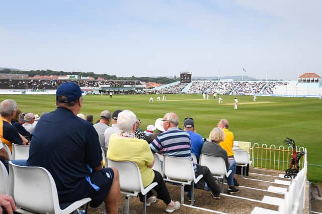 Punters enjoy the county cricket at Scarborough, the most popular outground, which is attempting to come into line with the rest of the game in the wake of the Azeem Rafiq racism affair that has rocked the county. (Picture: Will Palmer/SWPix.com)