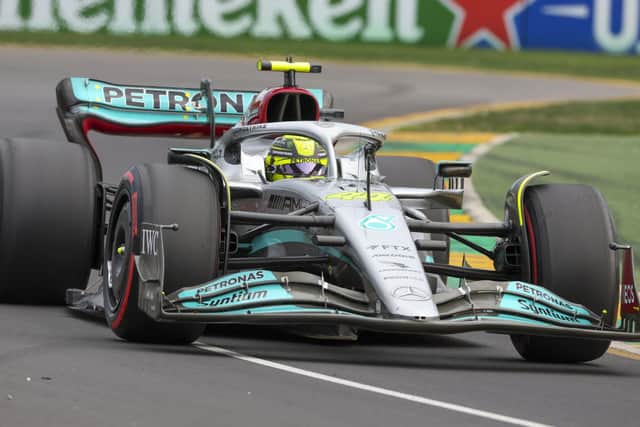 Mercedes driver Lewis Hamilton of Britain steers his car during the second practice session for the Australian Formula One Grand Prix in Melbourne. (AP Photo/Asanka Brendon Ratnayake)