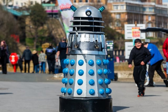 A Dalek heads back towards Scarborough Spa [Image: James Hardisty]