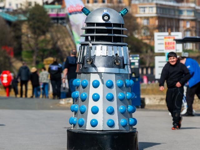 A Dalek heads back towards Scarborough Spa [Image: James Hardisty]