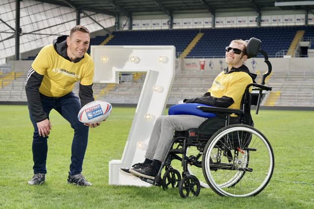 Former Leeds Rhinos team-mates Kevin Sinfield and Rob Burrow get together once again at Headingley to launch the Rob Burrow Leeds Marathon that will take place next year.