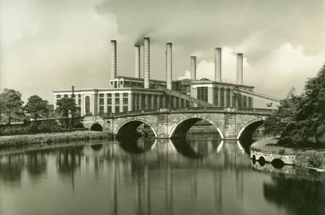 Ferrybridge power station in the 1920s, soon after it was first built, and the newly designated A1