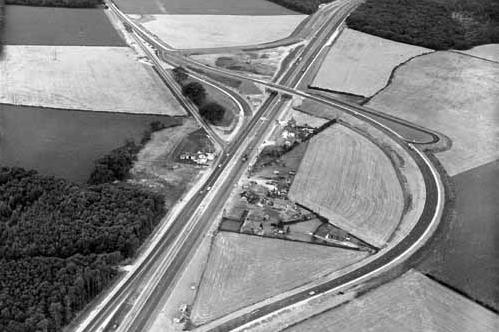 The old A63 junction with the 'Boot and Shoe' pub, now a private house