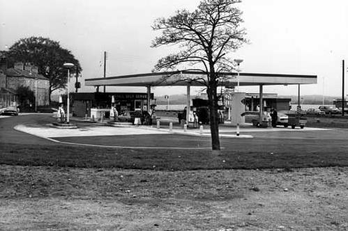 This garage, now gone, once stood on the A1 southbound at Bramham crossroads