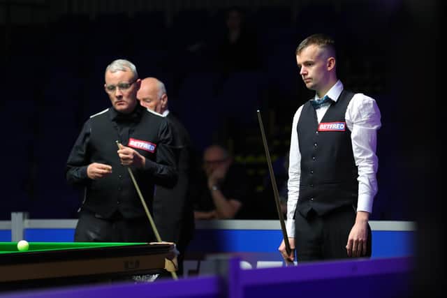 Yorkshire's Ashley Hugill in action against Martin Gould on Sunday night. Picture: Zheng Zhai/World Snooker