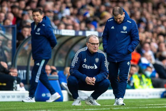 GONE: Marcelo Bielsa - pictured in his last game as Leeds United head coach - at Elland Road against Tottenham Hotspur Picture: Bruce Rollinson