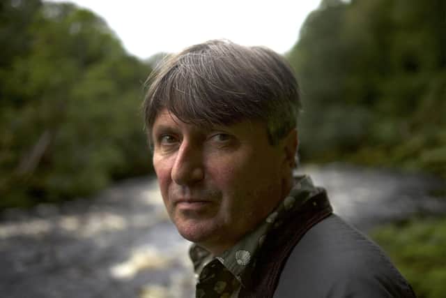 Simon Armitage in the  River Wharfe,retelling of the 14th century poem Pearl 
Picture: BBC
