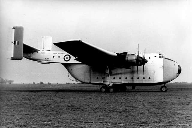 The last airworthy Blackburn Beverley transport plane which made its final flight from Luton to Paull airfield near Hull in 1974