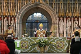 The Archbishop of York Stephen Cottrell delivers his first Easter Sermon at York Minster on April 4. Picture: Jonathan Gawthorpe.