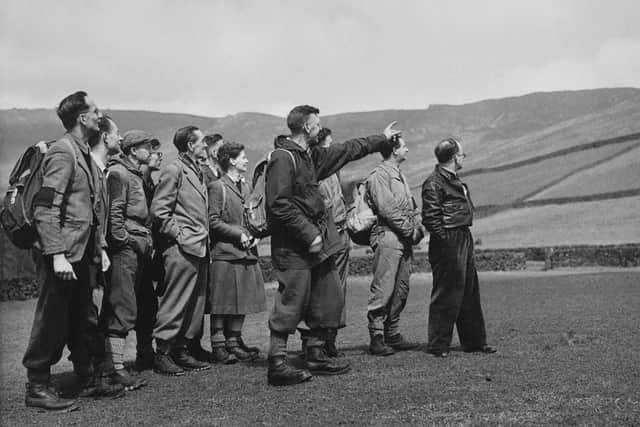 An early photo of a group of Peak District National Park staff and Board members.