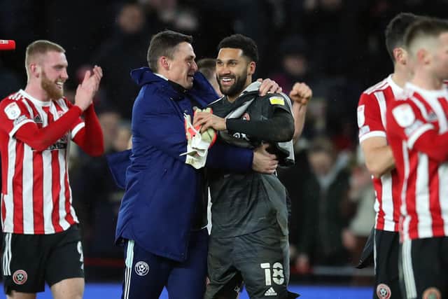 Sheffield United duo Wes Foderingham and Paul Heckingbottom. Picture: Simon Bellis / Sportimage