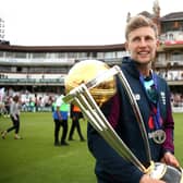 Joe Root with the Cricket World Cup