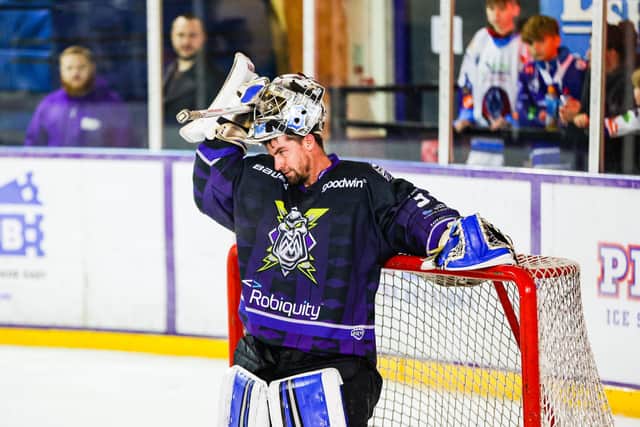 MAIN MAN: Phil Pearson will act as back-up to Manchester Storm No 1 goalie, Jason Bacashihua. Picture courtesy of Mark Ferriss/EIHL.
