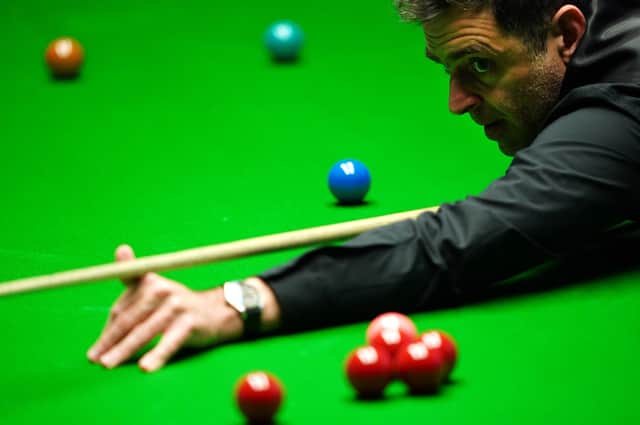 Ronnie O'Sullivan in action against David Gilbert. Picture: PA