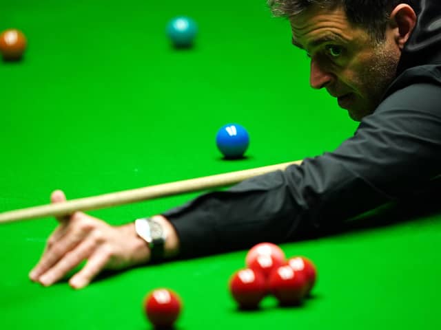 Ronnie O'Sullivan in action against David Gilbert. Picture: PA