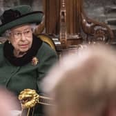 Queen Elizabeth II during a Service of Thanksgiving for the life of the Duke of Edinburgh, at Westminster Abbey in London in March