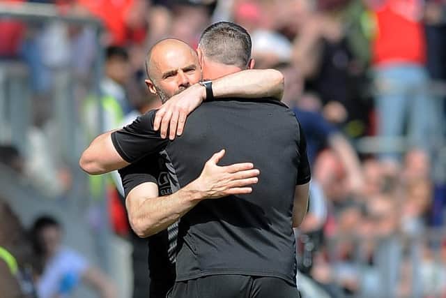 Rotherham manager Paul Warne at the final whistle. Picture: Simon Hulme