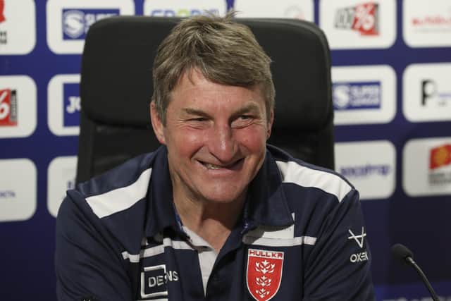 Landmark win: Happy Hull KR coach Tony Smith after the win over Toulouse. Picture by Manuel Blondeau/SWpix.com