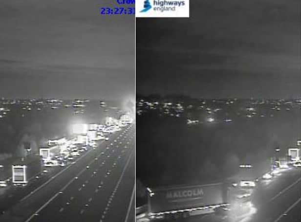 Traffic stuck behind the road closure being turned around on the M1 (Photo: Highways England)