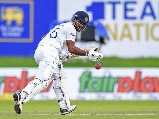 Sri Lanka's captain Dimuth Karunaratne in action against the West Indies in Galle in November last year. Picture: ISHARA S. KODIKARA/AFP/Getty Images