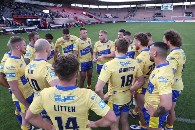 Jordan Abdull talks to the group after the win in Toulouse. (Picture: SWPix.com)