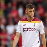 ON YOUR WAY: Bradford City's Paudie O'Connor got his marching orders against Colchester United. Picture: James Williamson/Getty Images